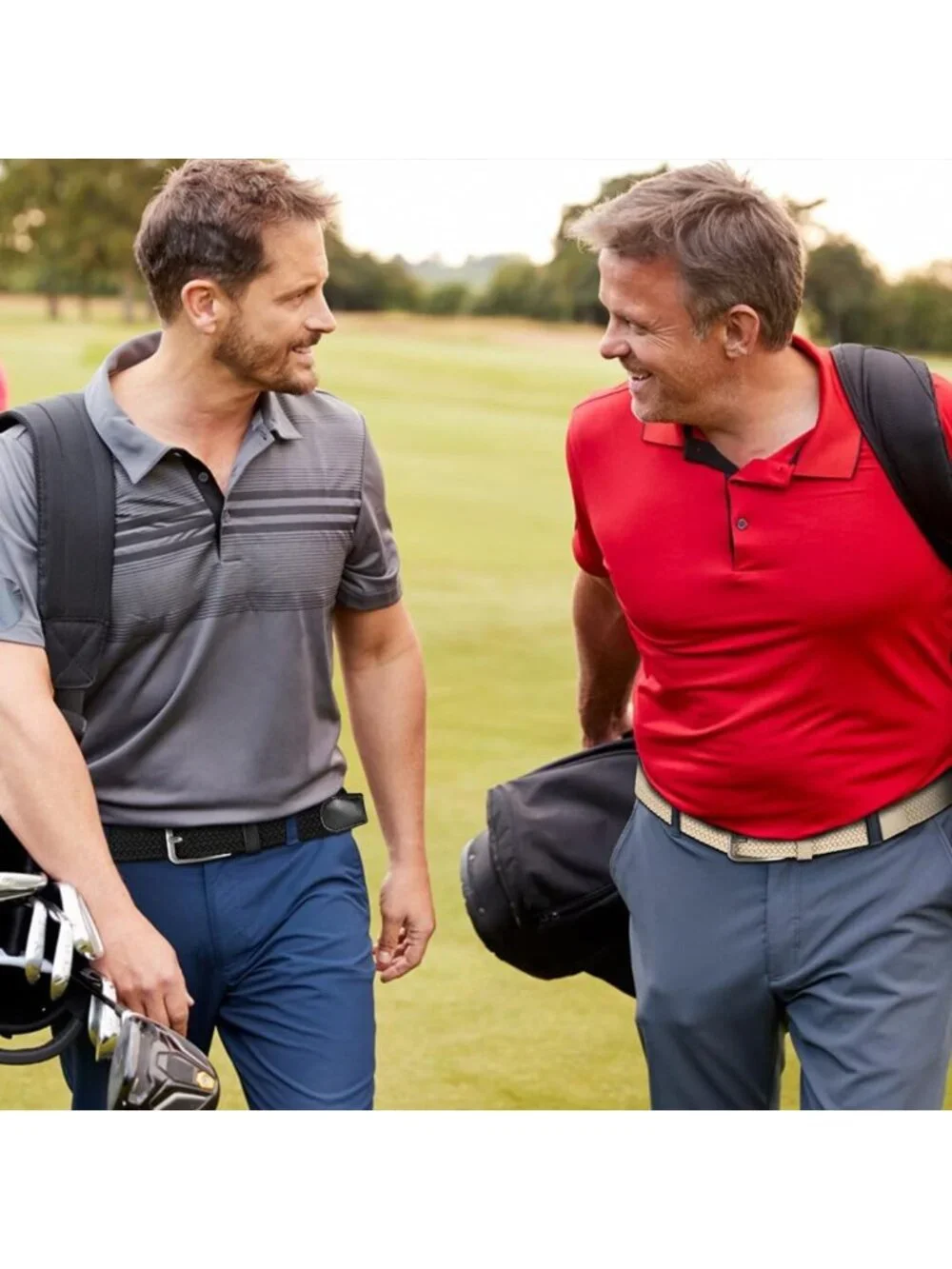 Men's Braided Stretch Belt - Elastic Woven Fabric for Golf & Casual Wear, Gift